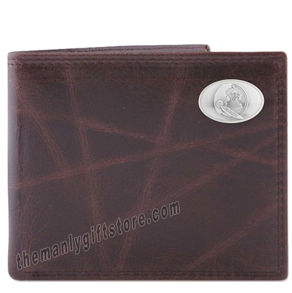 Florida State Seminoles FSU Wrinkle Zep Pro Leather Bifold Wallet