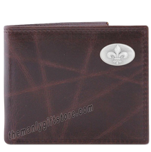 Load image into Gallery viewer, New Orleans Fleur De Lis Wrinkle Zep Pro Leather Bifold Wallet