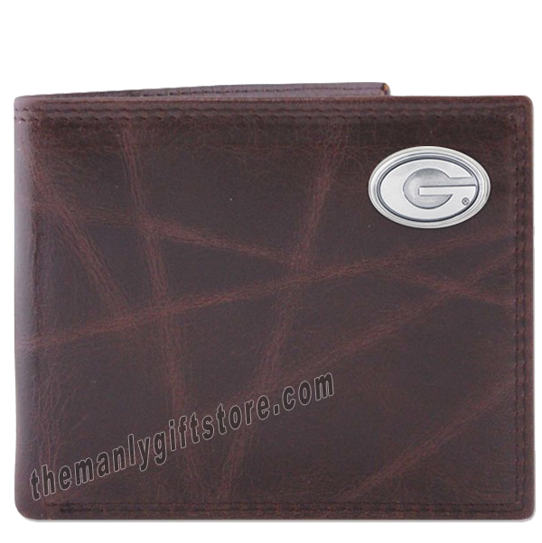 Georgia Bulldogs Wrinkle Zep Pro Leather Bifold Wallet