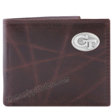 Load image into Gallery viewer, Georgia Tech Yellow Jackets Wrinkle Zep Pro Leather Bifold Wallet