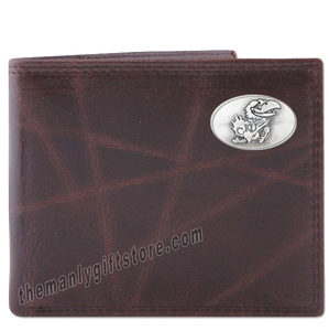 Kansas Jayhawks Wrinkle Zep Pro Leather Bifold Wallet