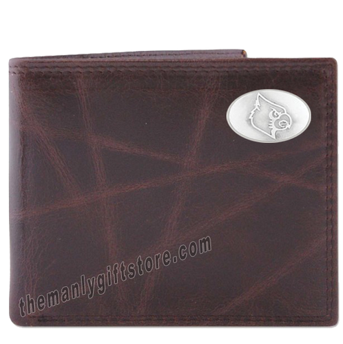 Louisville Cardinals Wrinkle Zep Pro Leather Bifold Wallet