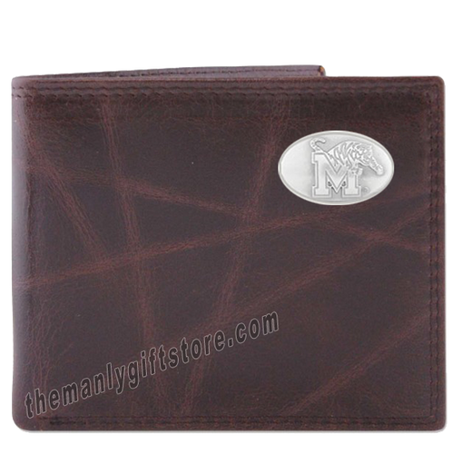 Memphis Tigers Wrinkle Zep Pro Leather Bifold Wallet