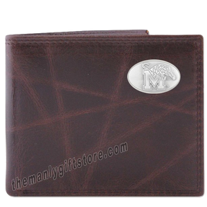 Memphis Tigers Wrinkle Zep Pro Leather Bifold Wallet