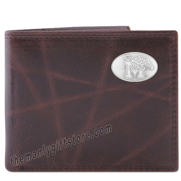 Memphis Tigers Wrinkle Zep Pro Leather Bifold Wallet