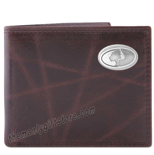 Mossy Oak Logo Wrinkle Zep Pro Leather Bifold Wallet