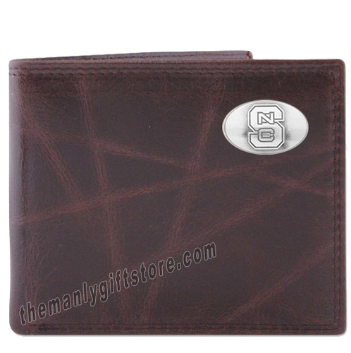 North Carolina State NCS Wrinkle Zep Pro Leather Bifold Wallet