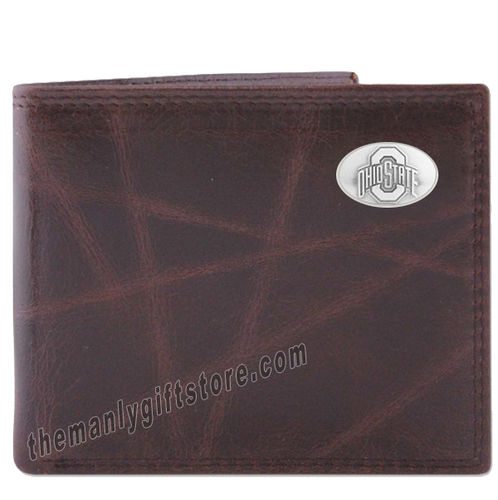 Ohio State Buckeyes Wrinkle Zep Pro Leather Bifold Wallet