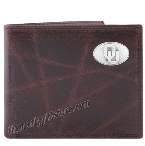 Oklahoma Sooners Wrinkle Zep Pro Leather Bifold Wallet