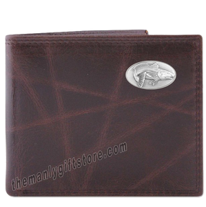 Saltwater Redfish Wrinkle Zep Pro Leather Bifold Wallet