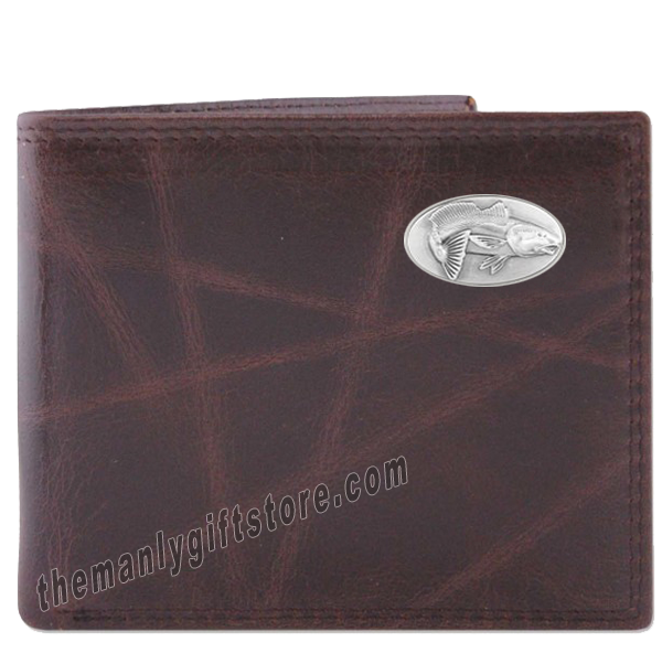 Saltwater Redfish Wrinkle Zep Pro Leather Bifold Wallet