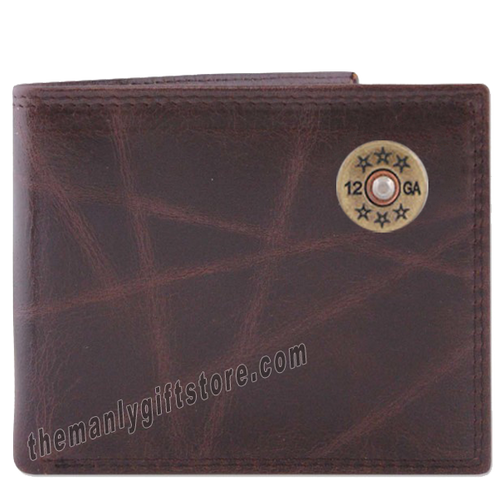 Shotgun Shell Wrinkle Zep Pro Leather Bifold Wallet