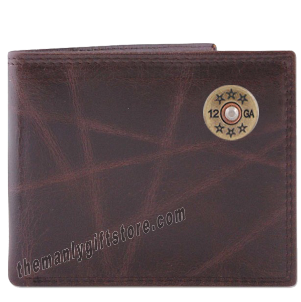 Shotgun Shell Wrinkle Zep Pro Leather Bifold Wallet