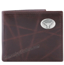 Load image into Gallery viewer, Texas Longhorns Wrinkle Zep Pro Leather Bifold Wallet