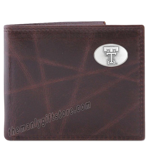 Texas Tech Red Raiders Wrinkle Zep Pro Leather Bifold Wallet