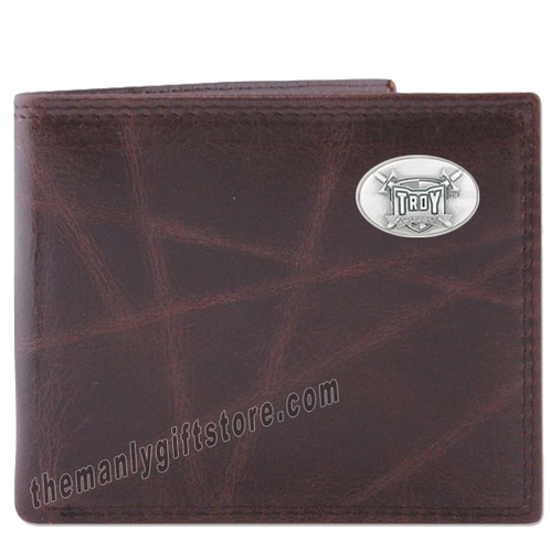 Troy Alabama Trojans Wrinkle Zep Pro Leather Bifold Wallet
