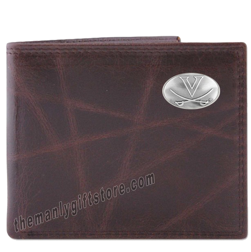 Virginia Cavaliers Wrinkle Zep Pro Leather Bifold Wallet