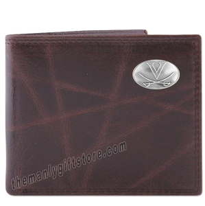 Virginia Cavaliers Wrinkle Zep Pro Leather Bifold Wallet