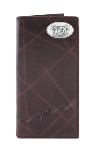 Troy Alabama Trojans Wrinkle Zep Pro Leather Roper Wallet